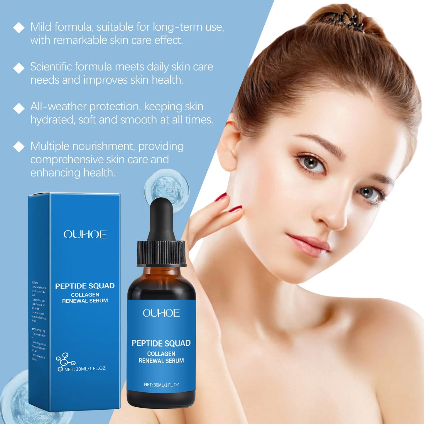 Collagen Polypeptide Essence Fade Fine Lines Lifting Firming Moisturizing Skin Care Tightening Skin Nourishing Facial Serum