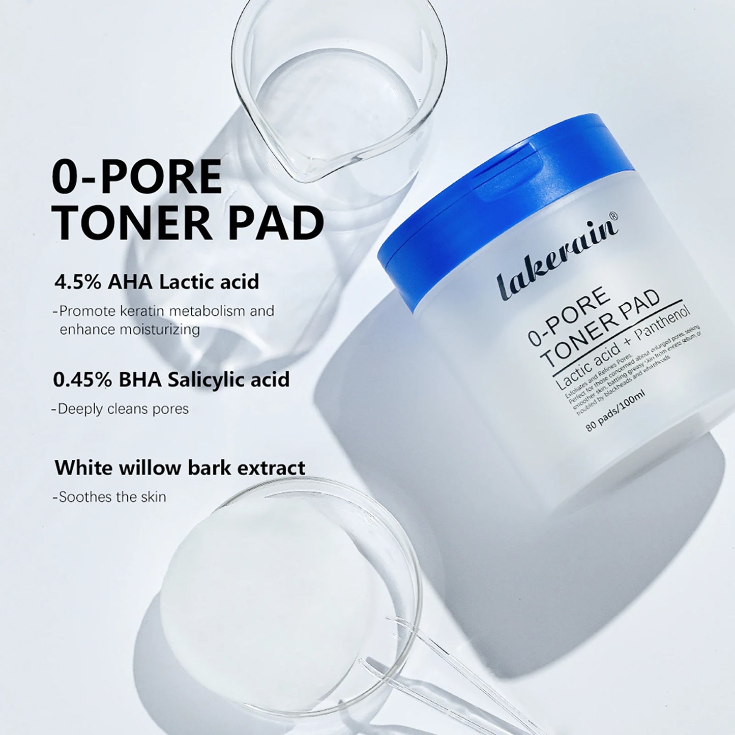 Zero Pore Pad Toner Pad Salicylic Acid Dual-Textured Facial Toner Pads for Exfoliation and Pore Korean Skin Care Products