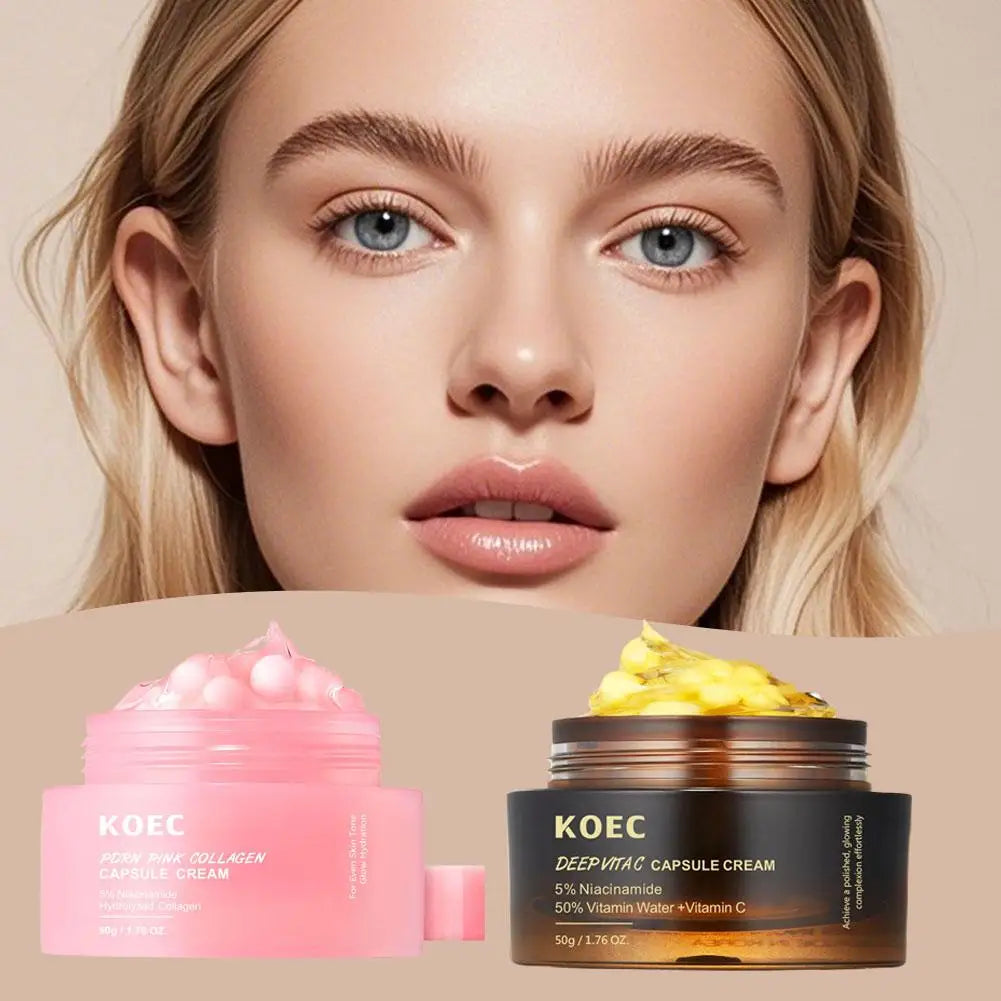 50G PDRN Face Moisturizer Niacinamide Vitamin C Golden Peptide Filling Cream Lightweight Glow Hydration Collagen Capsule Cream