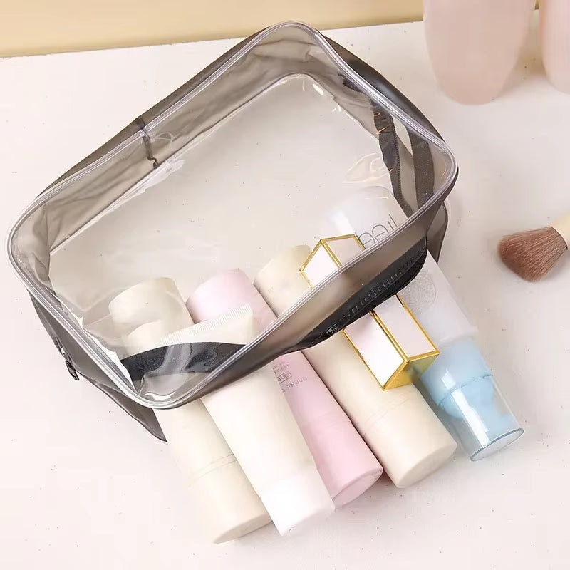 1PCS Travel Organizer Bath Toiletry Wash Storage Bag Case Black Red Blue Zipper Clear Makeup Bags Pouch Women'S Cosmetic Bag