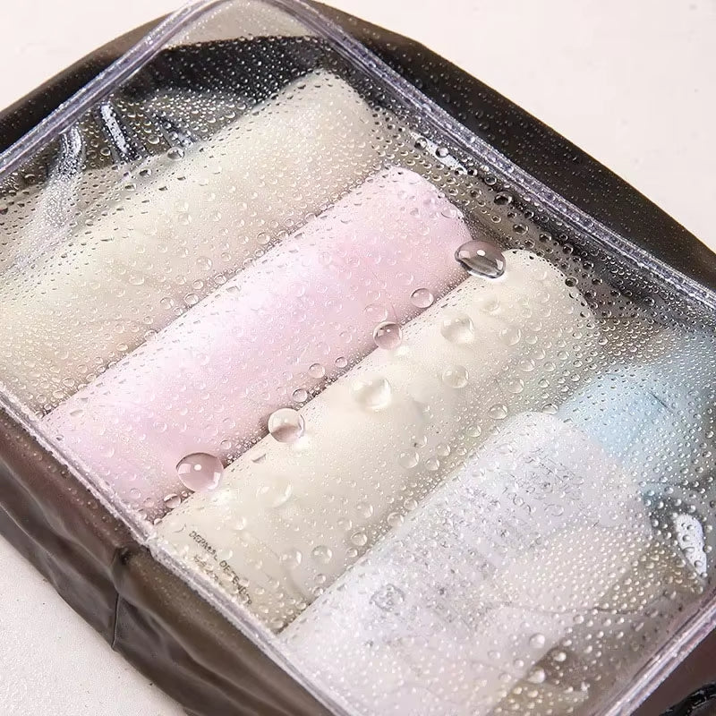 1PCS Travel Organizer Bath Toiletry Wash Storage Bag Case Black Red Blue Zipper Clear Makeup Bags Pouch Women'S Cosmetic Bag