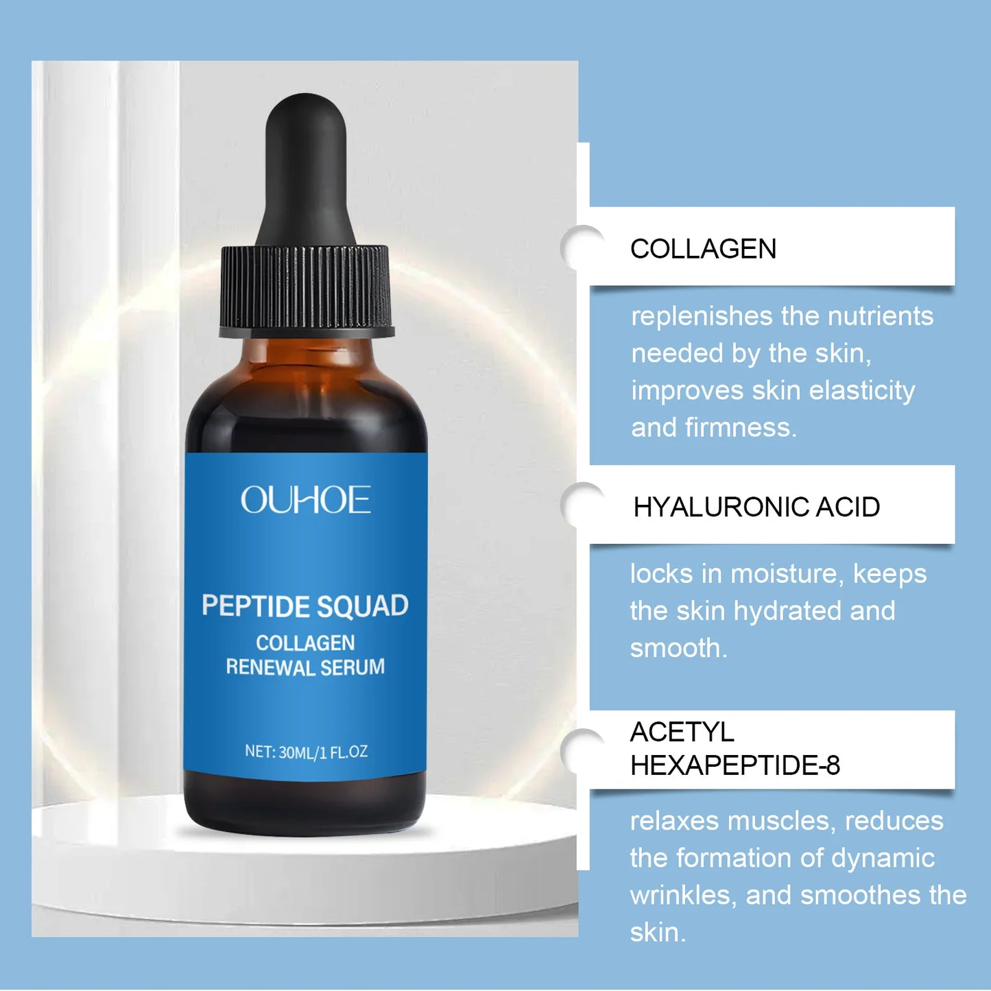 Collagen Polypeptide Essence Fade Fine Lines Lifting Firming Moisturizing Skin Care Tightening Skin Nourishing Facial Serum