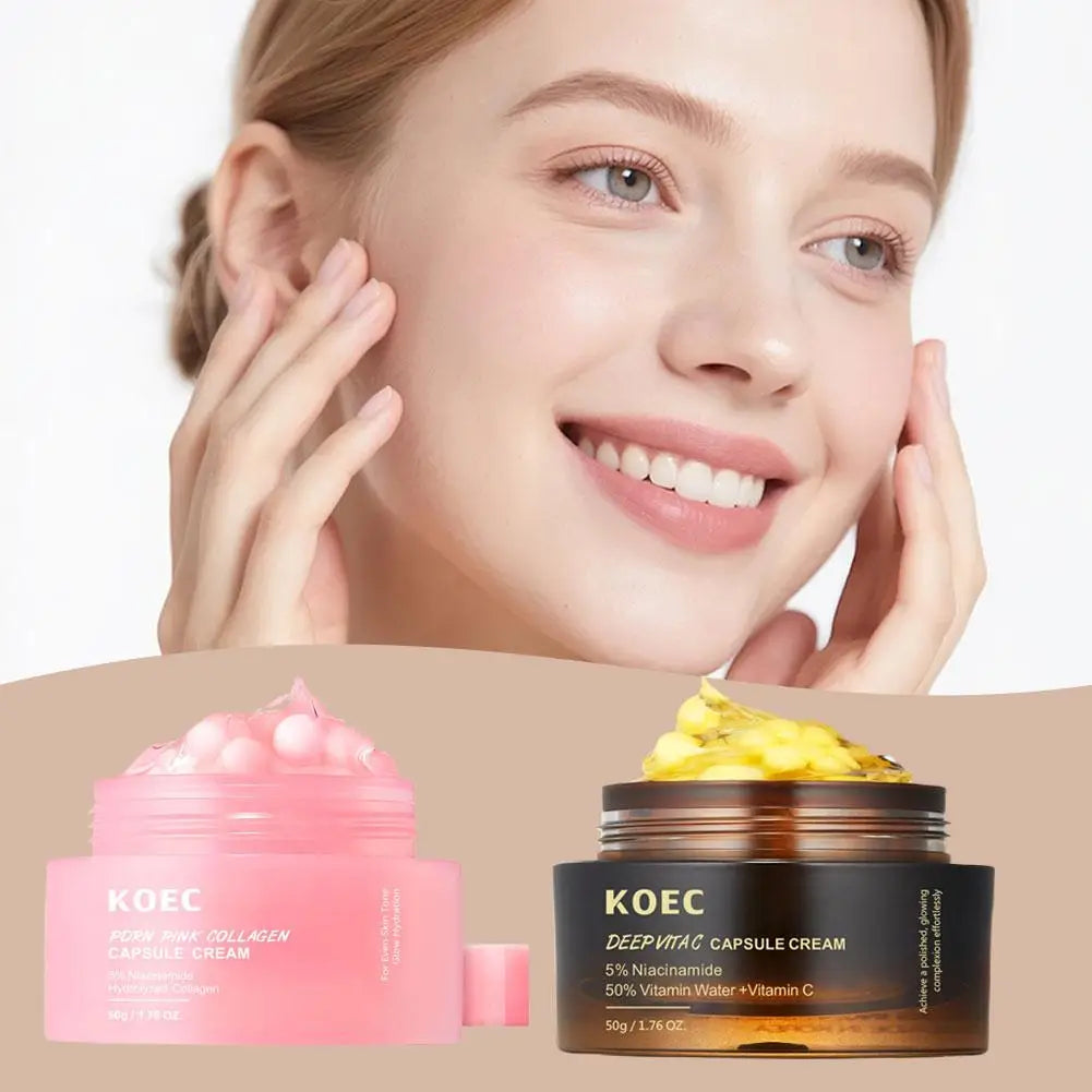 50G PDRN Face Moisturizer Niacinamide Vitamin C Golden Peptide Filling Cream Lightweight Glow Hydration Collagen Capsule Cream