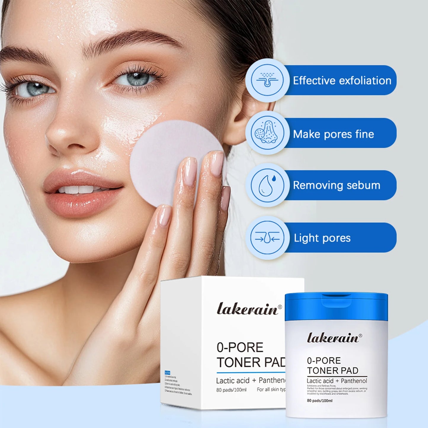 Zero Pore Pad Toner Pad Salicylic Acid Dual-Textured Facial Toner Pads for Exfoliation and Pore Korean Skin Care Products