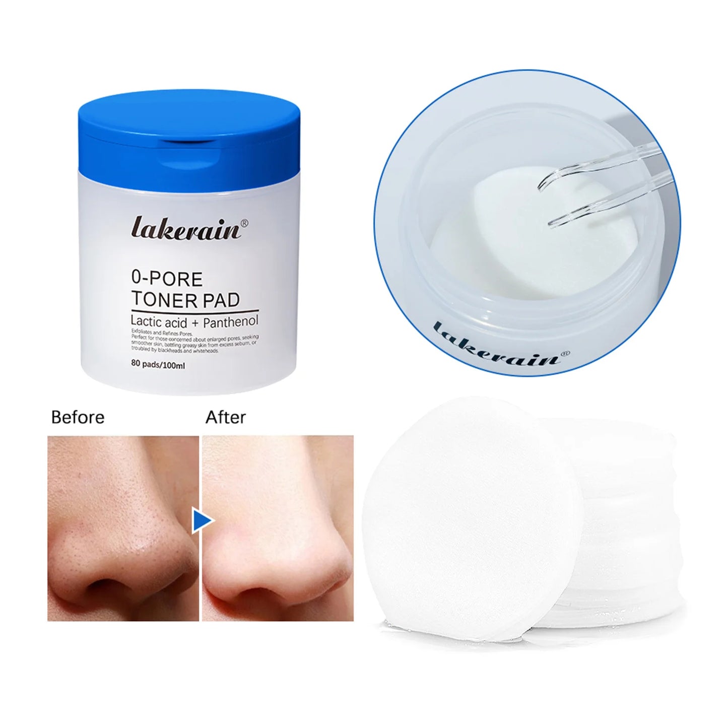 Zero Pore Pad Toner Pad Salicylic Acid Dual-Textured Facial Toner Pads for Exfoliation and Pore Korean Skin Care Products
