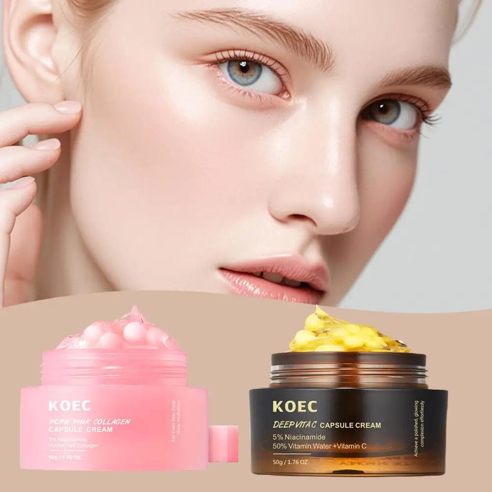 50G PDRN Face Moisturizer Niacinamide Vitamin C Golden Peptide Filling Cream Lightweight Glow Hydration Collagen Capsule Cream
