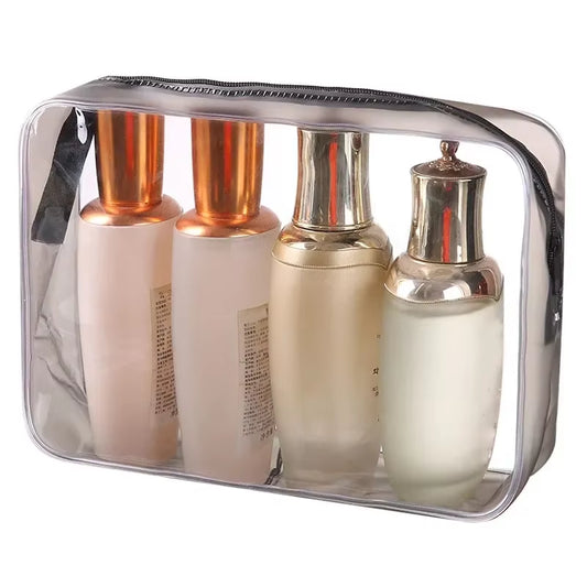 1PCS Travel Organizer Bath Toiletry Wash Storage Bag Case Black Red Blue Zipper Clear Makeup Bags Pouch Women'S Cosmetic Bag