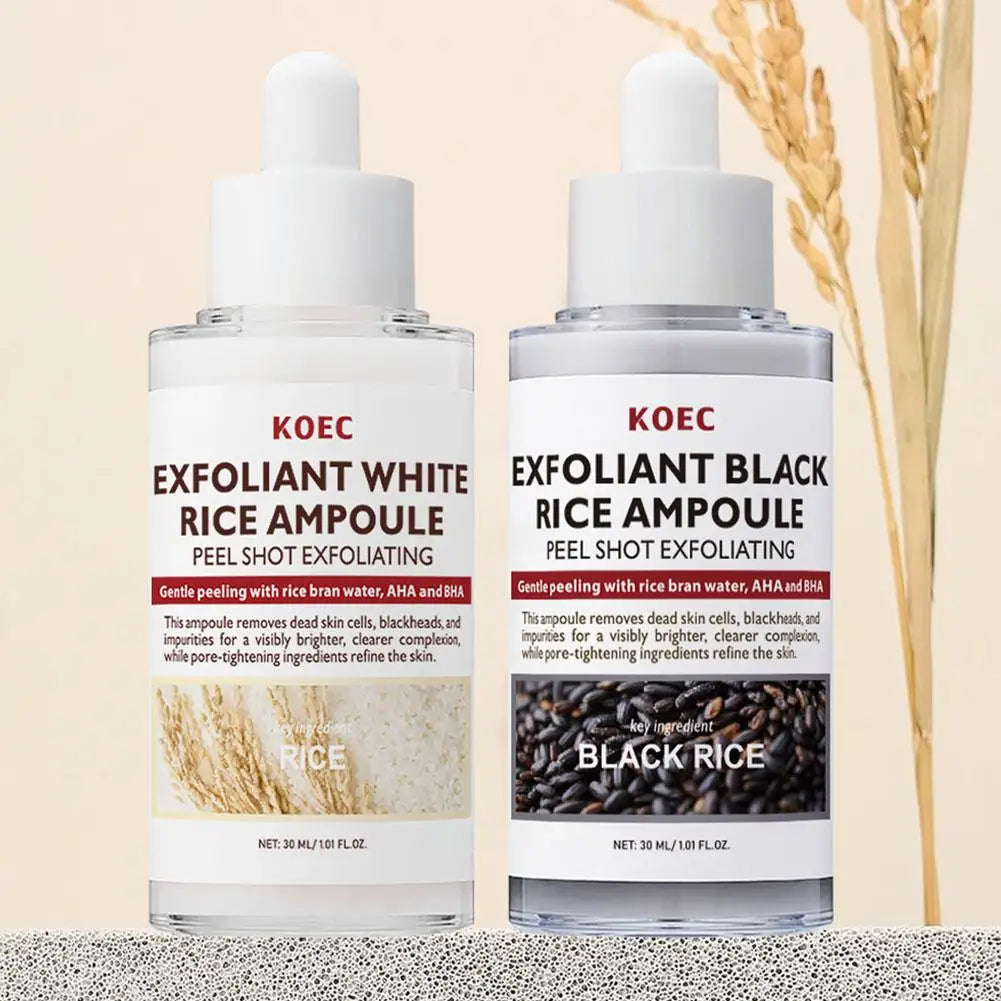 Korean KOEC White and Black Rice Exfoliating Hydrating Essence Brightening Remove Dead Skin Blackhead Soften Serum Skin Care