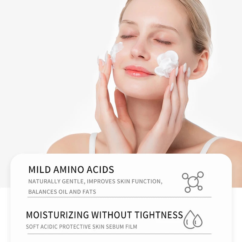 PTWOP Low PH 150Ml Facial Cleanser Gentle Oil Control Moisturizing Face Wash Whitening Facial Foam Exfoliating Deep Remove