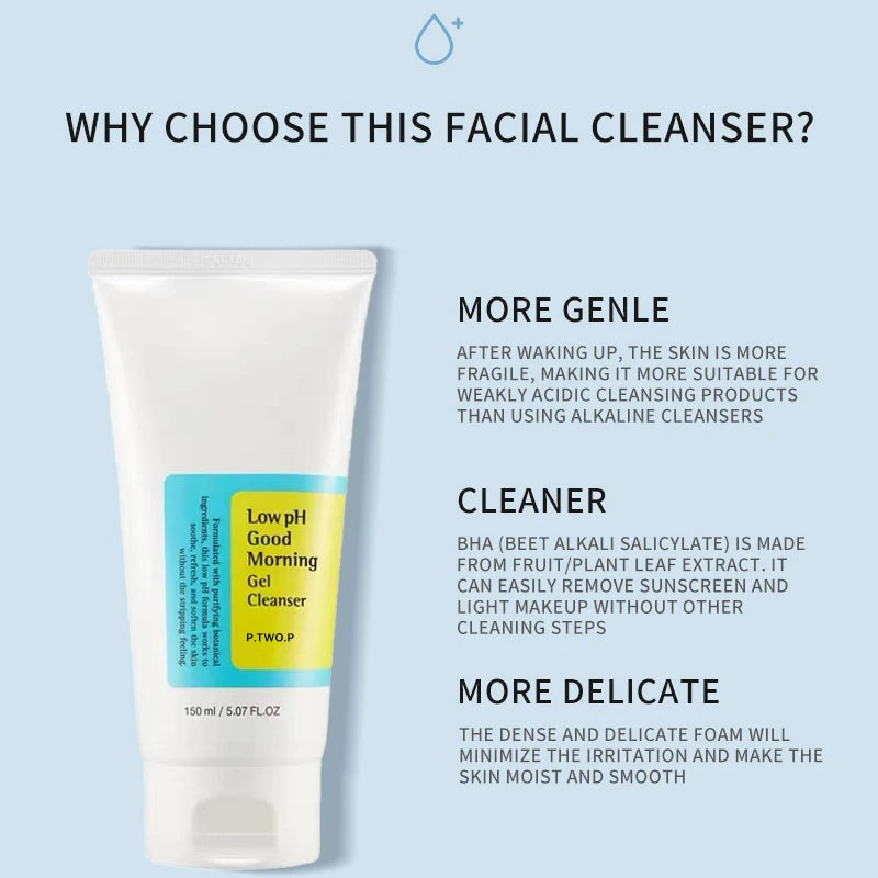 PTWOP Low PH 150Ml Facial Cleanser Gentle Oil Control Moisturizing Face Wash Whitening Facial Foam Exfoliating Deep Remove